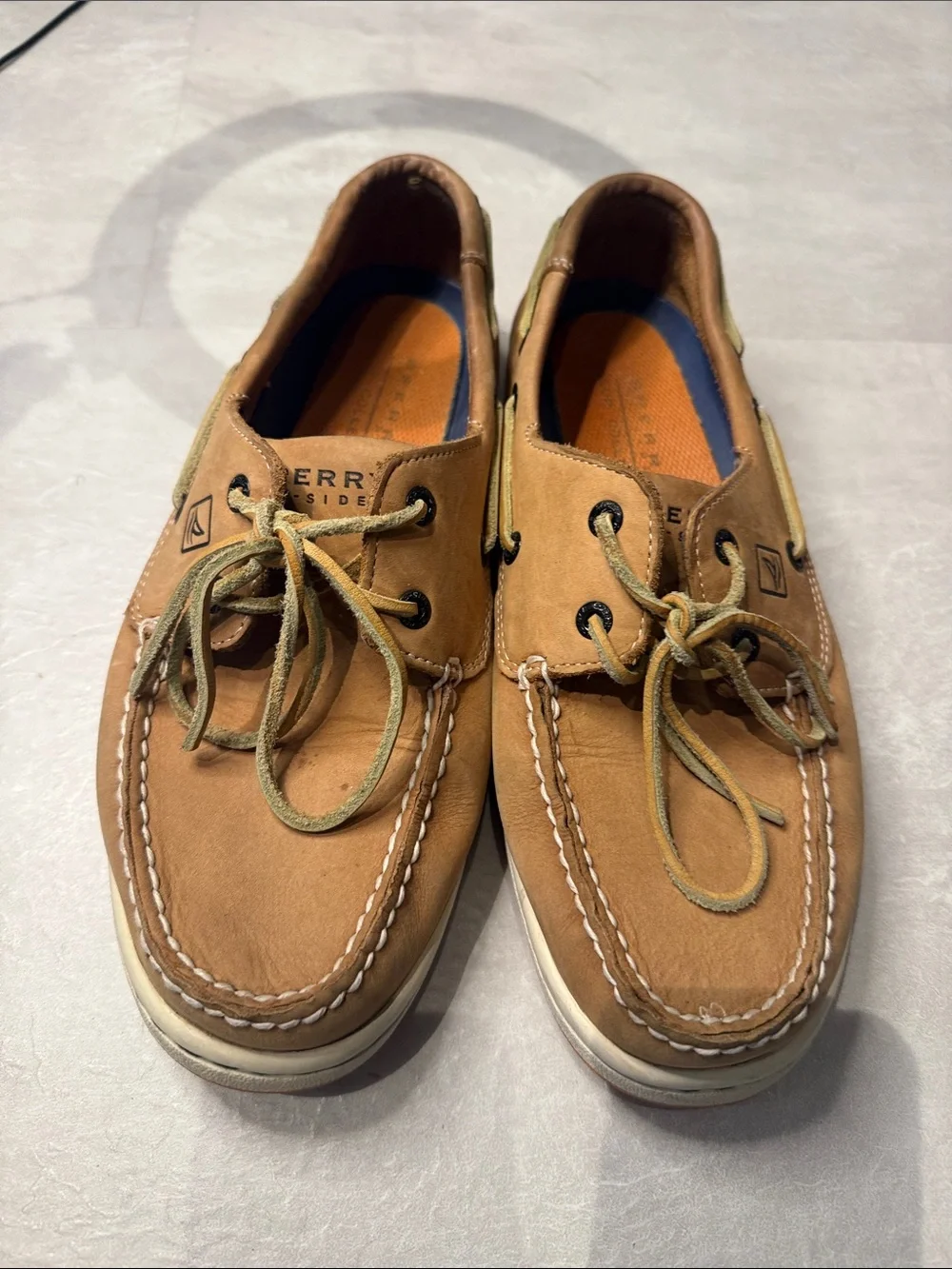 Sperry Topsider Leather Boat Shoes Tan | Men’s 9.5 | 2-Eye Casual Deck Shoes